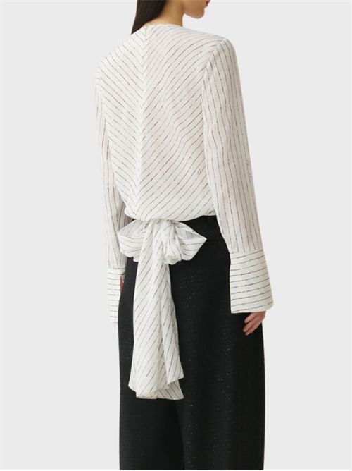 Printed crêpe de Chine crew-neck top FABIANA FILIPPI | TPD226F684M3870142